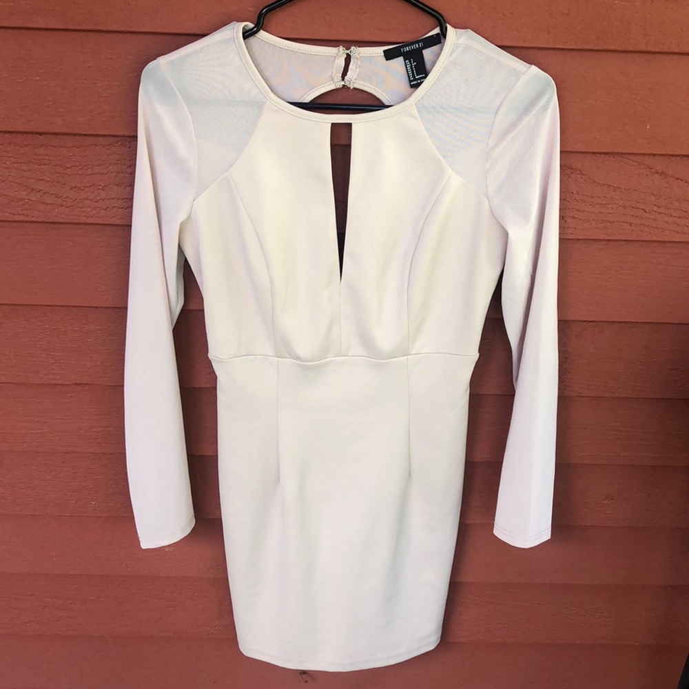 Cream/light pink Forever 21 Tight Dress